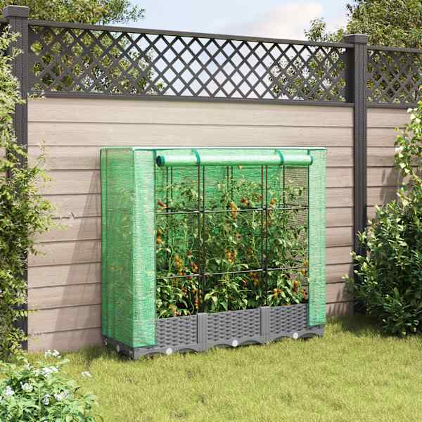 Taimekast kasvuhoonekattega 120 × 40 × 123 cm – helehall