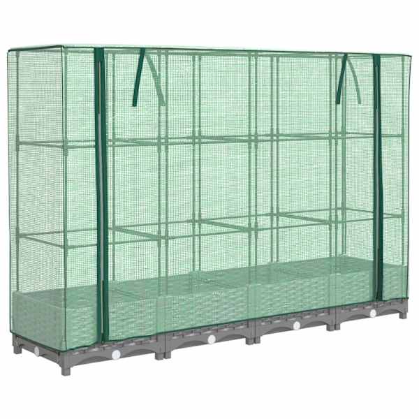 Taimekast kasvuhoonekattega 160 × 40 × 123 cm – helehall