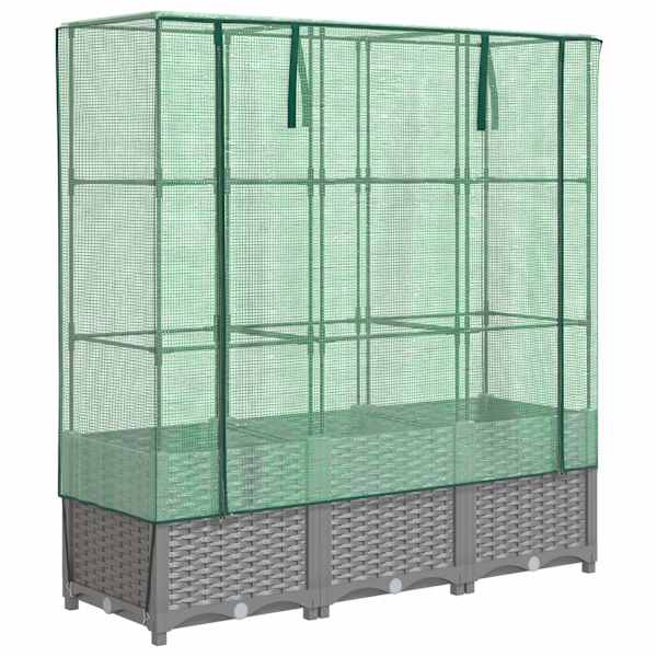 Taimekast kasvuhoonekattega 120 × 40 × 138 cm – helehall