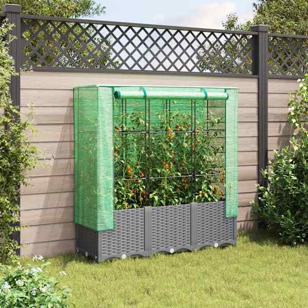 Taimekast kasvuhoonekattega 120 × 40 × 138 cm – helehall
