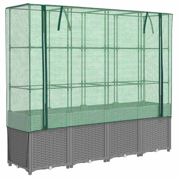 Taimekast kasvuhoonekattega 160 × 40 × 153 cm – helehall