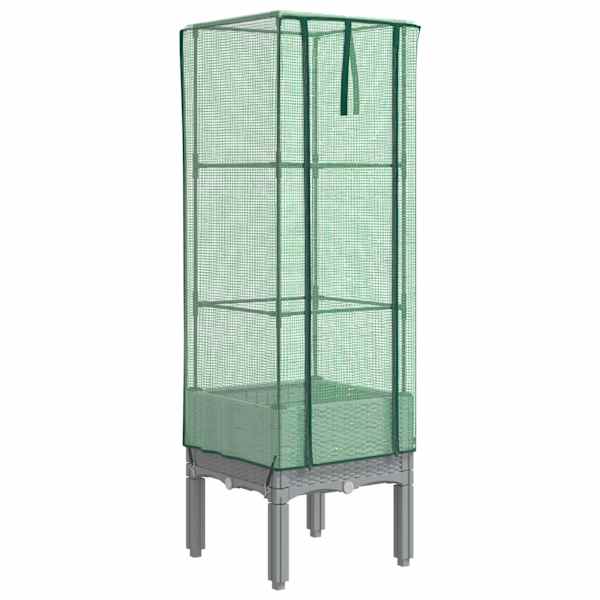 Taimekast kasvuhoonekattega 40 × 40 × 140 cm – helehall