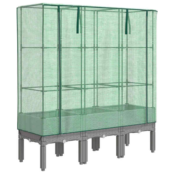 Taimekast kasvuhoonekattega 120 × 40 × 140 cm – helehall