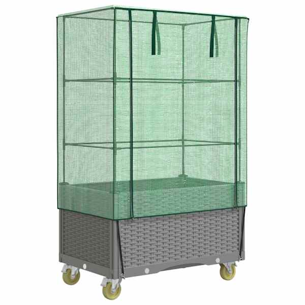 Taimekast kasvuhoonekattega 50 × 80 × 182 cm – helehall