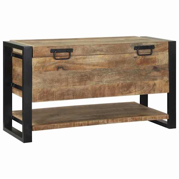 Salvestuskarp ladustamisega Pruun 80 × 35 × 45 cm Mangopuit