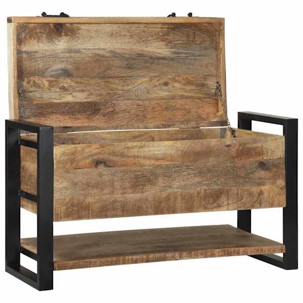 Salvestuskarp ladustamisega Pruun 80 × 35 × 45 cm Mangopuit