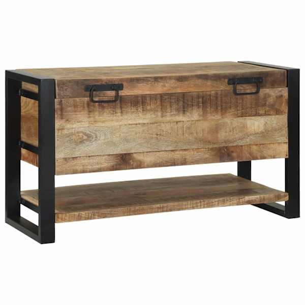Salvestuskarp ladustamisega Pruun 80 × 35 × 45 cm Mangopuit