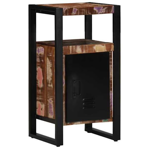 Vannitoa kapp uksega Pruun 40 × 35 × 75 cm Tugev taastatud puit