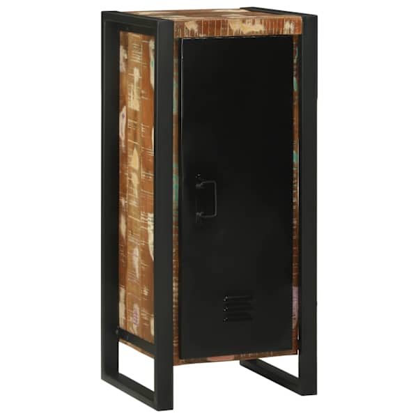 Vannitoa kapp uksega Pruun 40 × 35 × 90 cm Tugev taastatud puit