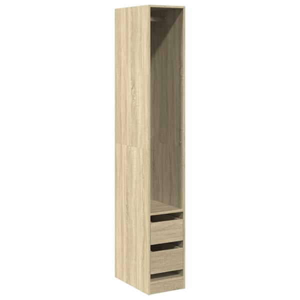 Riidekapp, Sonoma tamm, 30 × 50 × 200 cm, tehispuit