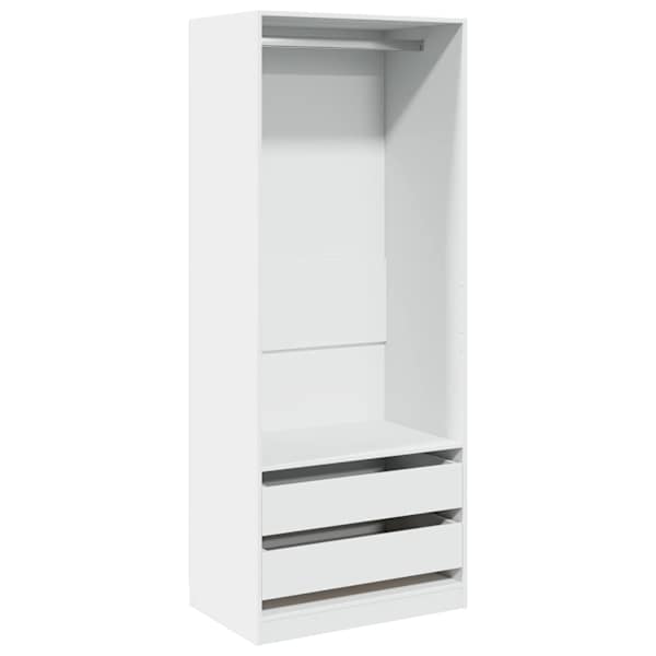 Riidekapp, valge, 80 × 50 × 200 cm, tehispuit