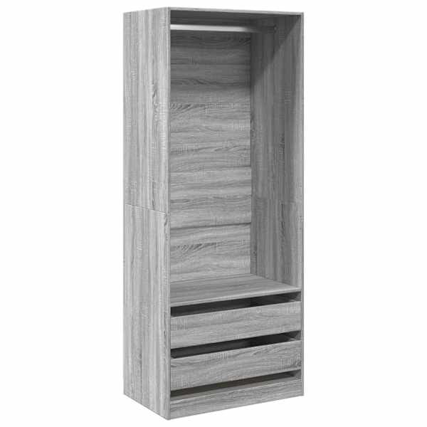 Riidekapp, hall Sonoma tamm, 80 × 50 × 200 cm, tehispuit