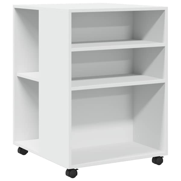 Ratastel lisalaud, valge, 55 × 60 × 78 cm, tehispuit