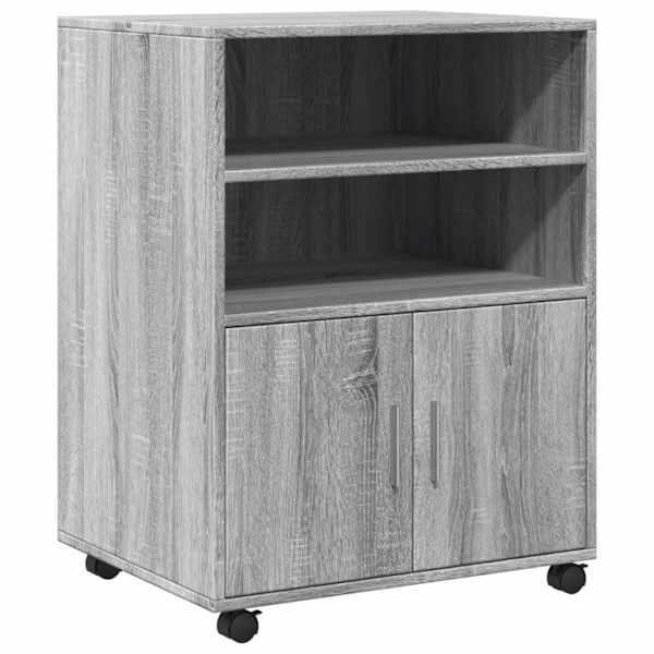 Ratastel kapp, hall Sonoma tamm, 60 × 48 × 81 cm, tehispuit