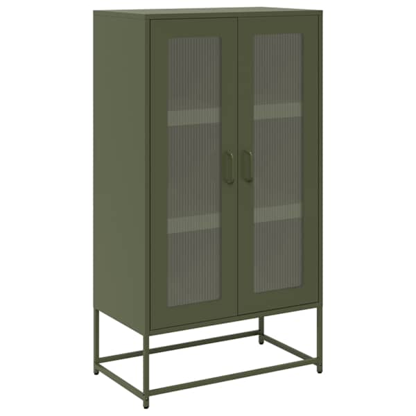 Highboard Olive Green 68 × 39 × 123 cm Teras