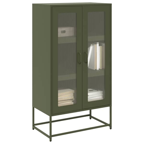 Highboard Olive Green 68 × 39 × 123 cm Teras