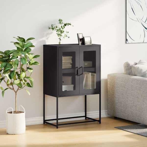 Highboard Black 68 × 39 × 107 cm Teras