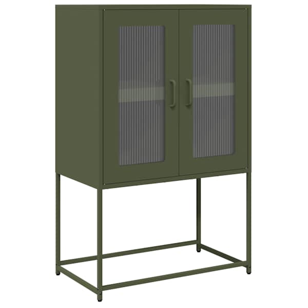 Highboard Olive Green 68 × 39 × 107 cm Teras