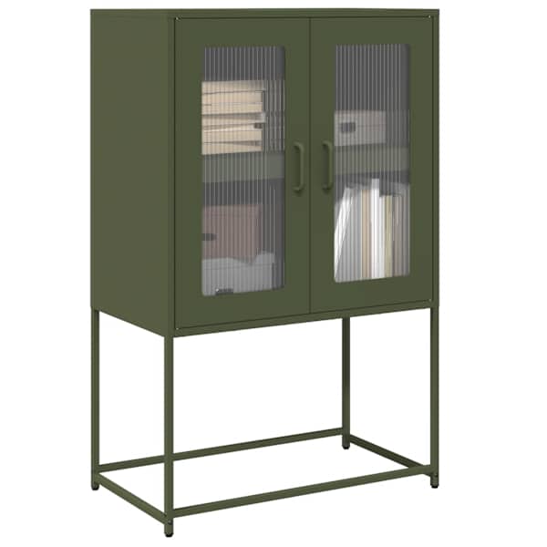 Highboard Olive Green 68 × 39 × 107 cm Teras