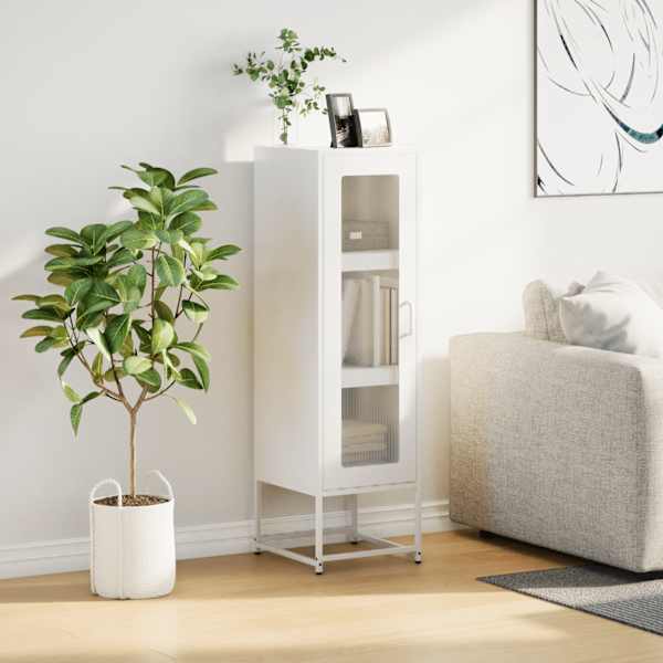 Kõrge hoiukapp Valge 36 × 39 × 123 cm Külmvaltsitud teras