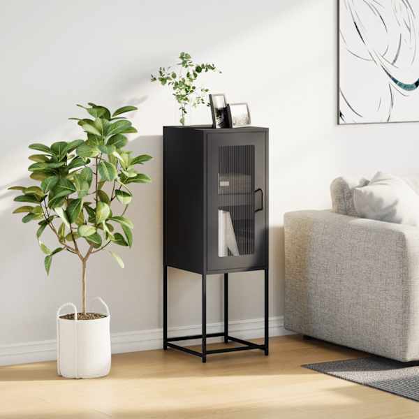 Puhvetkapp Must 36 × 39 × 107 cm Külmvaltsitud teras