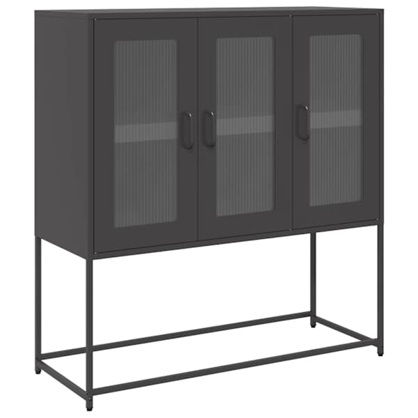 Puhvetkapp, must, 100,5 × 39 × 107 cm, külmvaltsitud teras