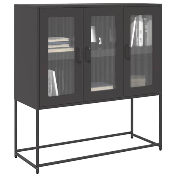 Puhvetkapp, must, 100,5 × 39 × 107 cm, külmvaltsitud teras