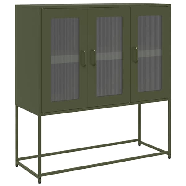 Puhvetkapp, oliiviroheline, 100,5 × 39 × 107cm, külmvaltsitud teras