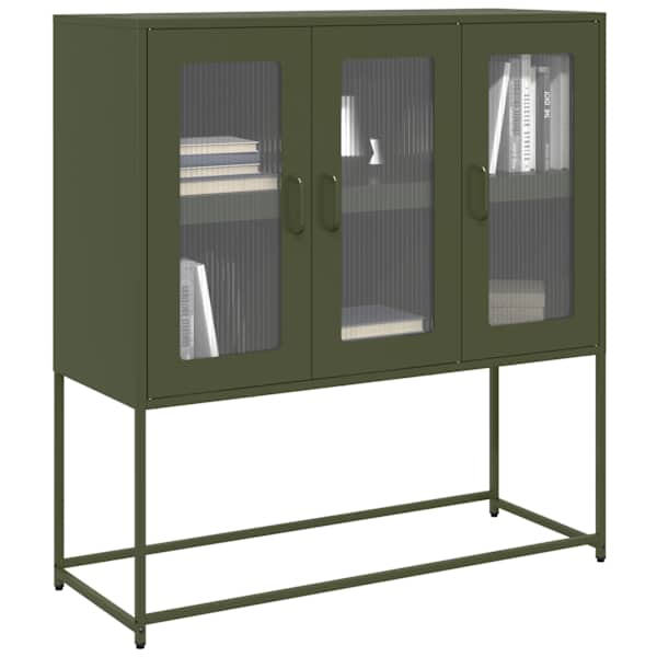 Puhvetkapp, oliiviroheline, 100,5 × 39 × 107cm, külmvaltsitud teras