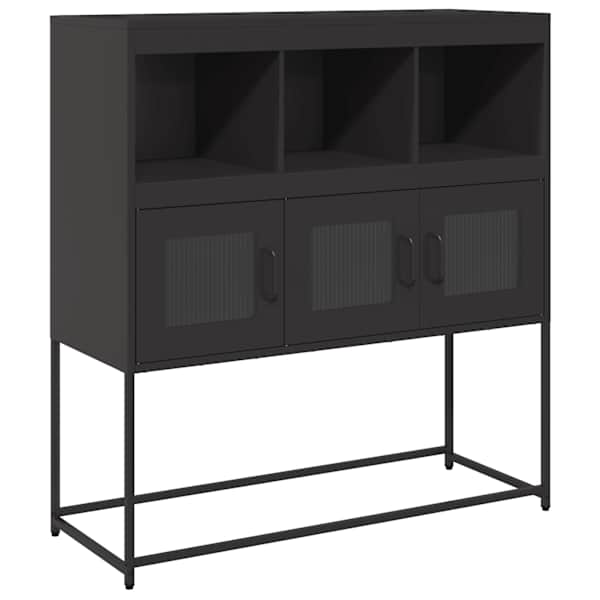 Puhvetkapp, must, 100,5 × 39 × 107 cm, külmvaltsitud teras