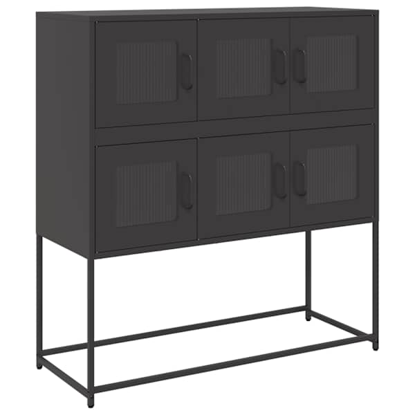 Puhvetkapp, must, 100,5 × 39 × 107 cm, külmvaltsitud teras
