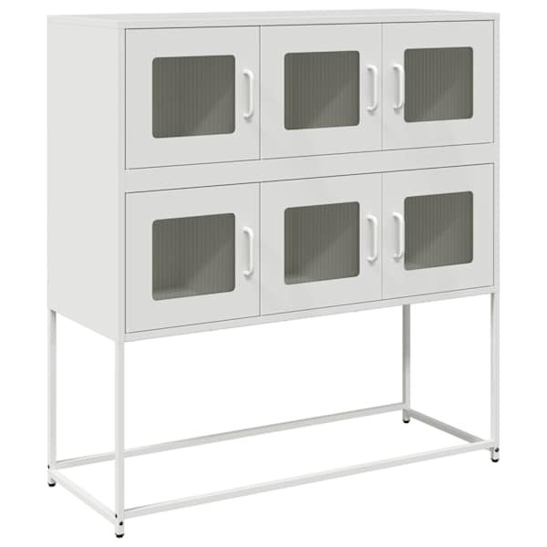 Puhvetkapp, valge, 100,5 × 39 × 107 cm, külmvaltsitud teras