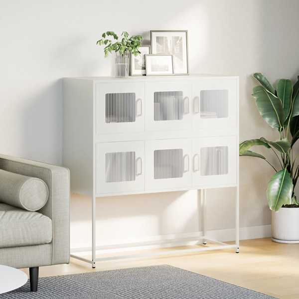 Puhvetkapp, valge, 100,5 × 39 × 107 cm, külmvaltsitud teras