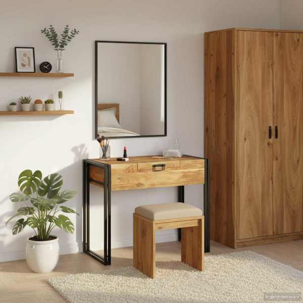Magamistoa meikimislaudade Pruun 90 × 50 × 75 cm Akaatsiapuit
