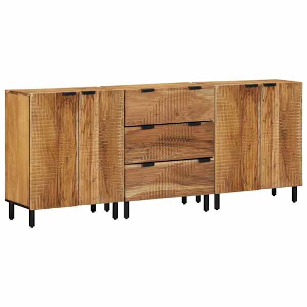 Kõrvalkapi komplekt 3 tk 180 × 33 × 75 cm Tugev akatsiapuu