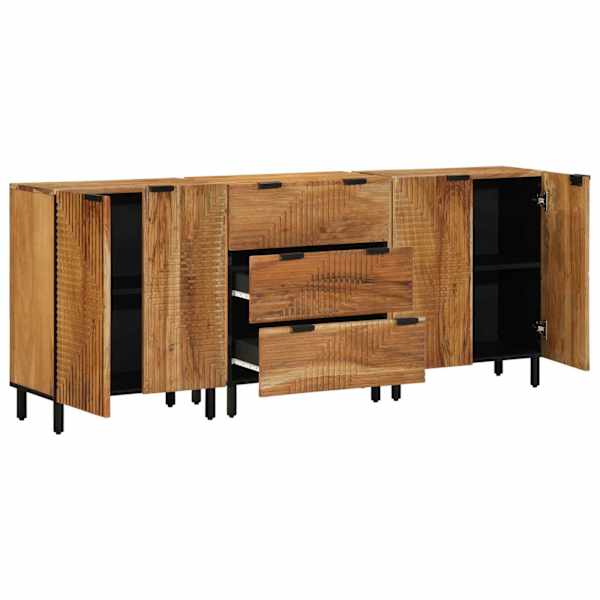 Kõrvalkapi komplekt 3 tk 180 × 33 × 75 cm Tugev akatsiapuu