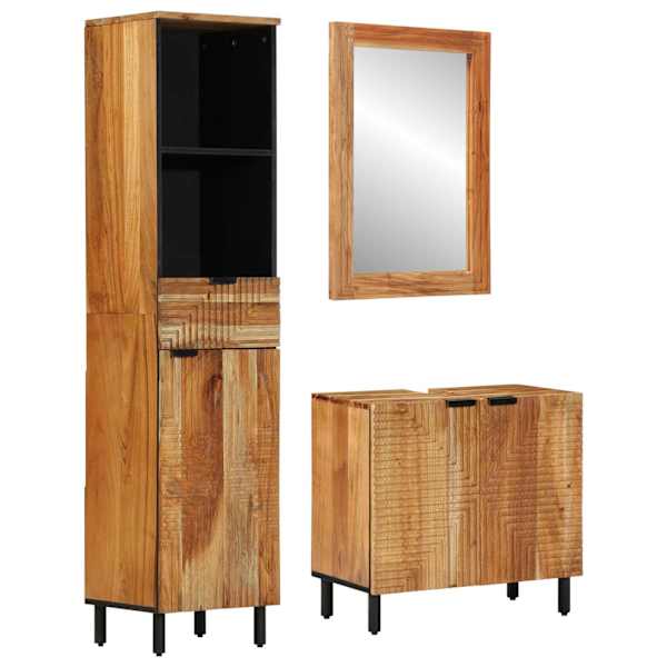 Vannitoa kapikomplekt 3 tk Naturaalne 38 × 33 × 160 cm