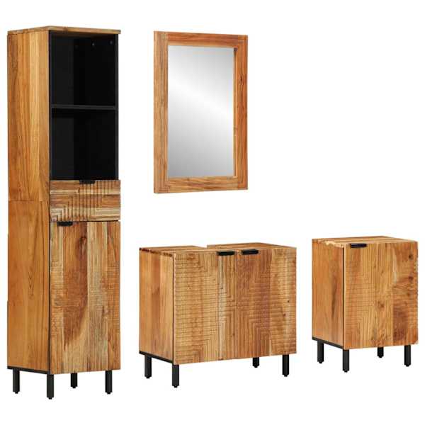 Vannitoa kapikomplekt 4 tk Naturaalne 38 × 33 × 160 cm