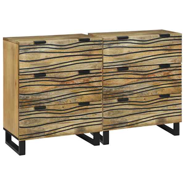 Kõrvalkapi komplekt 2 tk Naturaalne 120 × 33 × 75 cm