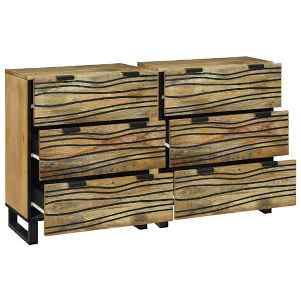 Kõrvalkapi komplekt 2 tk Naturaalne 120 × 33 × 75 cm