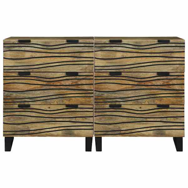 Kõrvalkapi komplekt 2 tk Naturaalne 120 × 33 × 75 cm