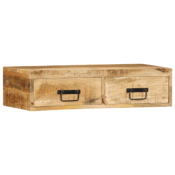 Seinale kinnitatav telerikapp, 80 × 30 × 19cm, töötlemata mangopuit