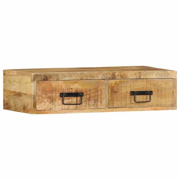 Seinale kinnitatav telerikapp, 80 × 30 × 19cm, töötlemata mangopuit