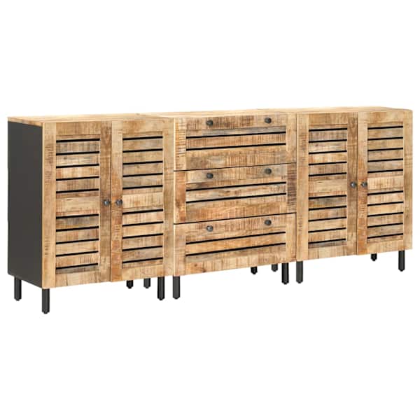 Ladustamiskapid 3 tk 180 × 33 × 75 cm Tugev mango puu