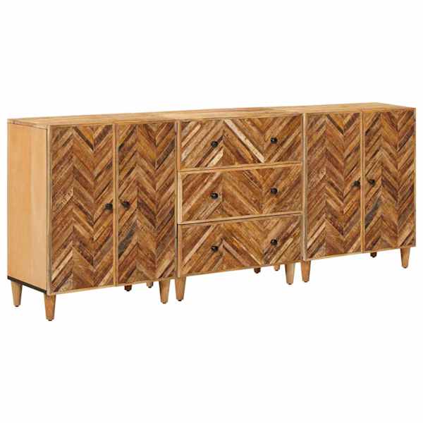 Ladustamiskapid 3 tk 60 × 33,5 × 75 cm Tugev mango puu Pruun