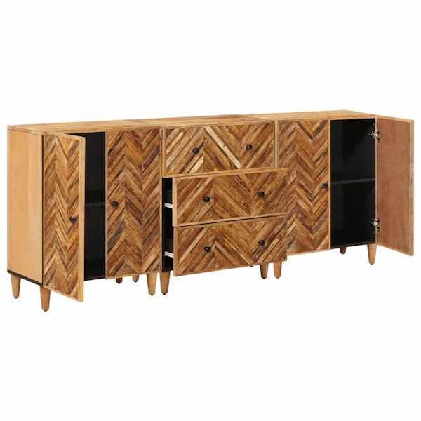 Ladustamiskapid 3 tk 60 × 33,5 × 75 cm Tugev mango puu Pruun