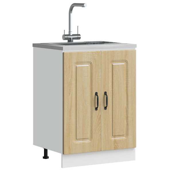Valamu aluskapp, Kalmar, Sonoma tamm, 60 × 46 × 81,5 cm, tehispuit