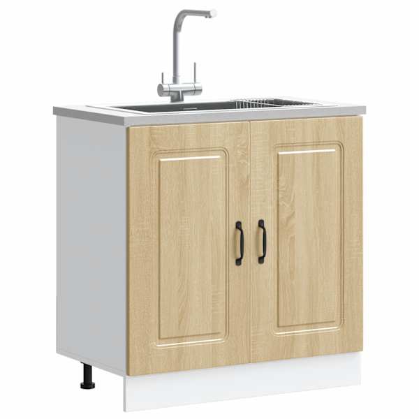 Valamu aluskapp, Kalmar, Sonoma tamm, 80 × 46 × 81,5 cm, tehispuit