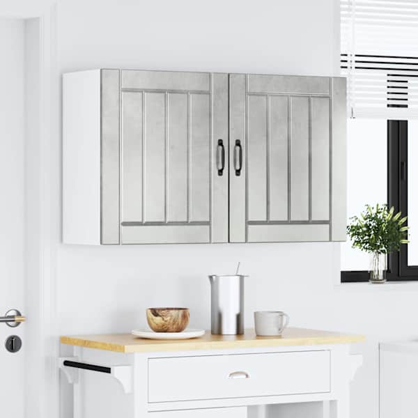 Köögi seinakapid 2 tk Lucca, betoonhall, töödeldud puit