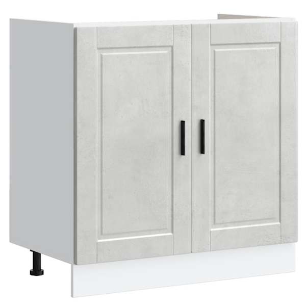 Valamu aluskapp, Porto, betoonhall, 80 × 46 × 81,5 cm, tehispuit